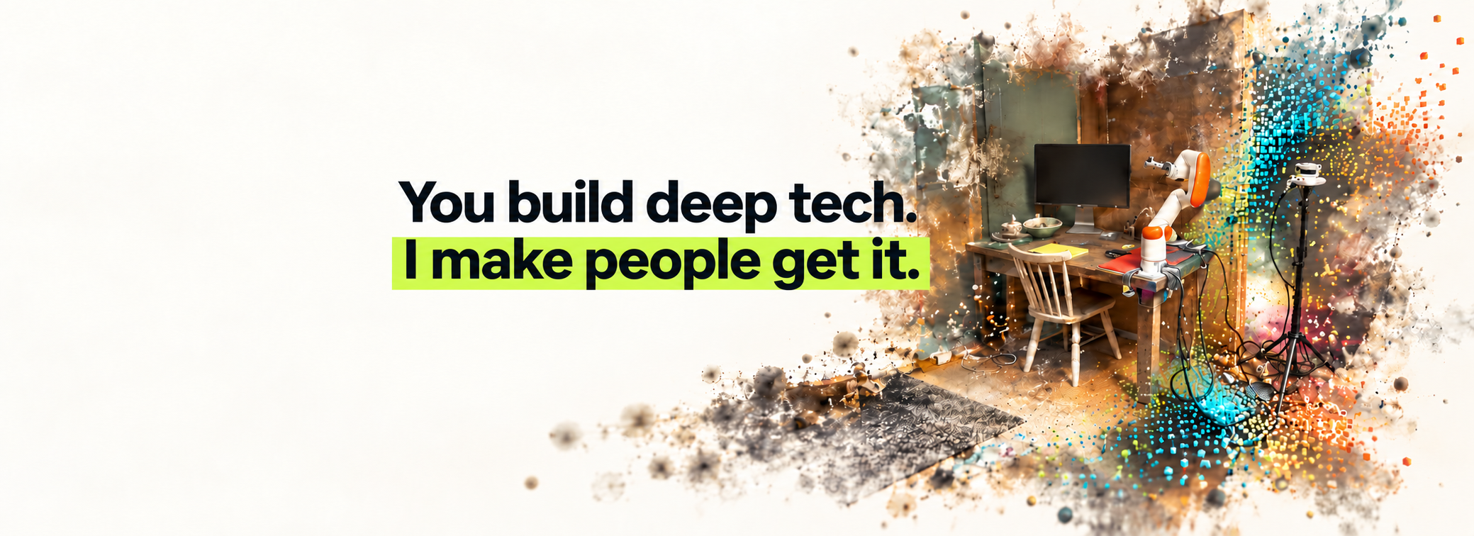 You build deep tech. I make people get it. Lukas Timm’s robotics dojo.