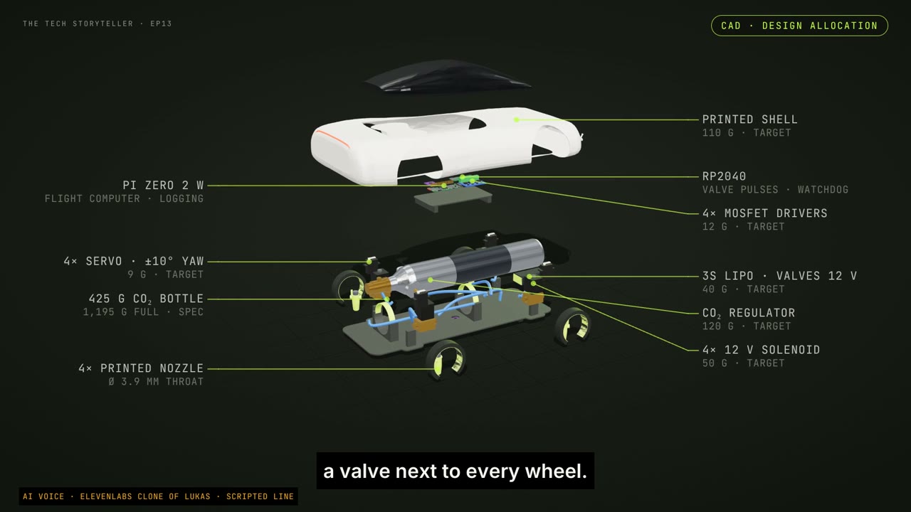 The concept model is exploded to show the shell and proposed internal hardware.
