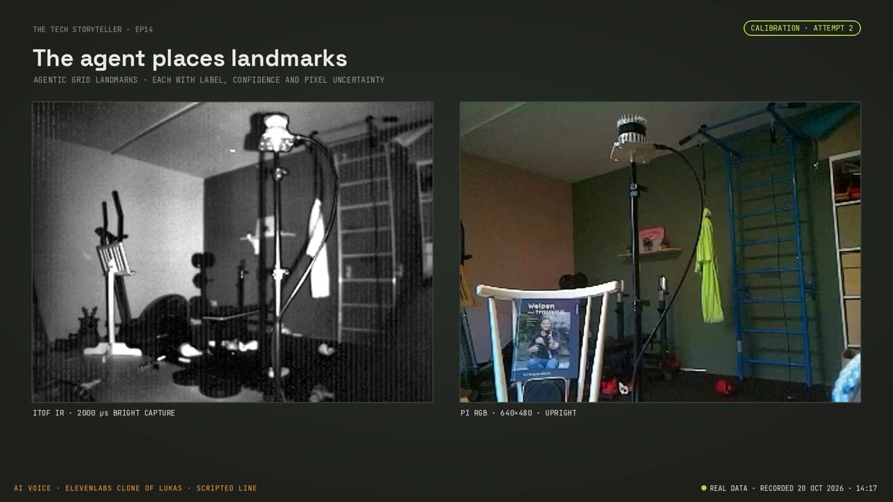 Landmarks are placed between the infrared and RGB views for provisional alignment.