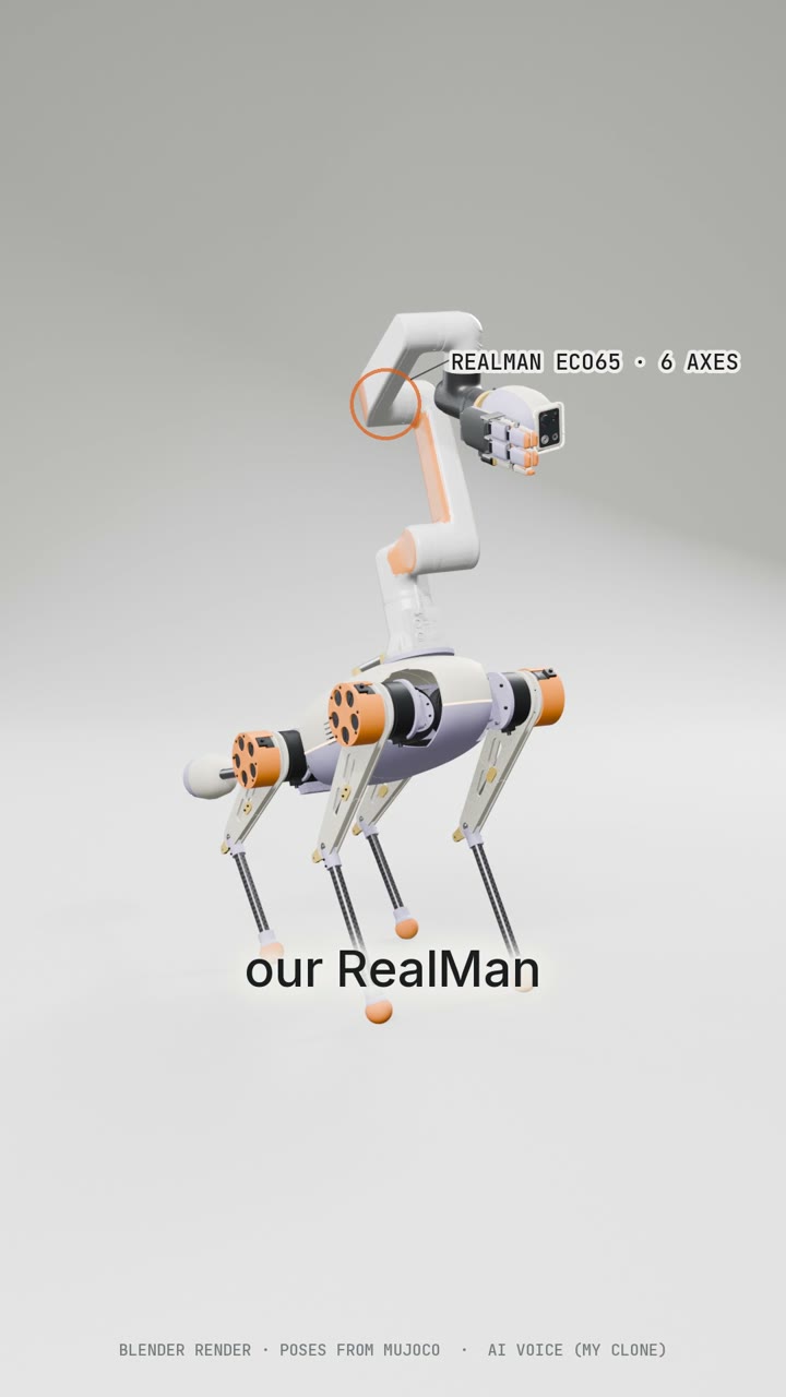The current Heron concept uses the ECO65 arm as a neck. This is a rendered design, not built hardware.
